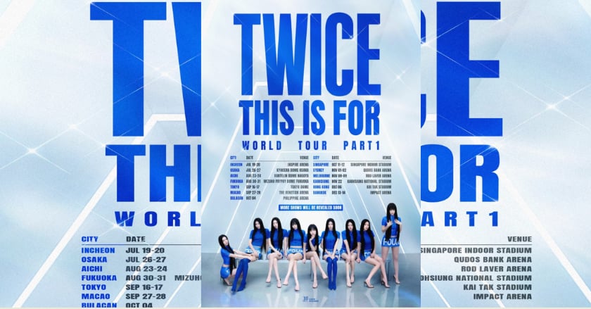 TWICE演唱會11/22登高雄世運主場館 周子瑜回家開唱